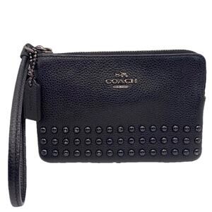 COACH Black Stud Wristlet